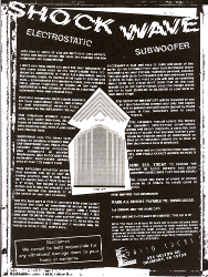 David Lucas SHOCKWAVE electrostatic loudspeaker advert