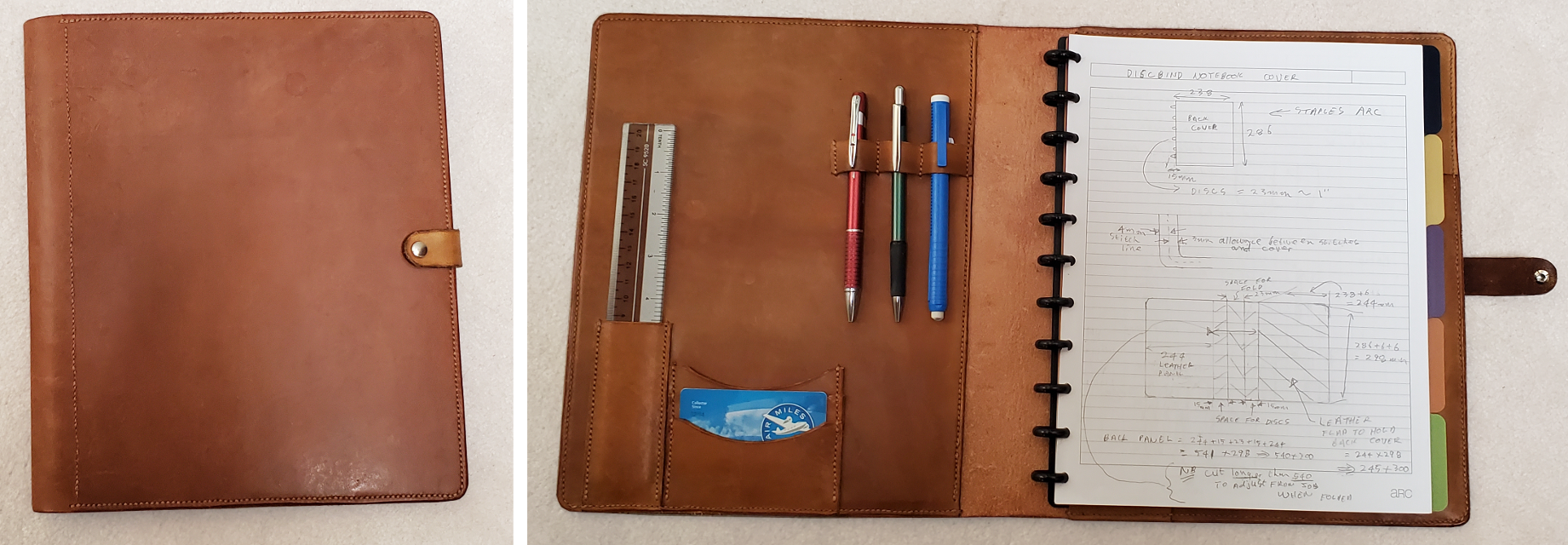 discbound notebook leather portfolio padfolio