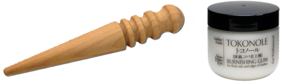 Leather burnishing slicker & tokenole