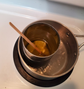Making dubbin on the stovetop