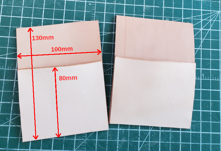 DIY tri-fold leather tool wallet pieces